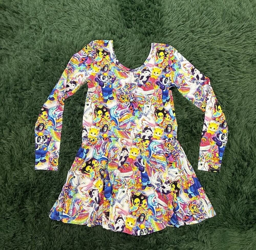 Wild Rich Kids Girls Dress Size 13/14 Long Sleeve Lisa Frank Dress